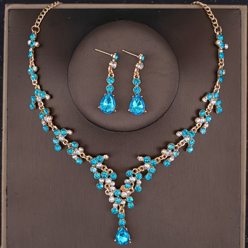 Set Joyería en Colores Variados – Azul Marino Azul Rey Rosa Lila y Dorado - Azul marino - Collares