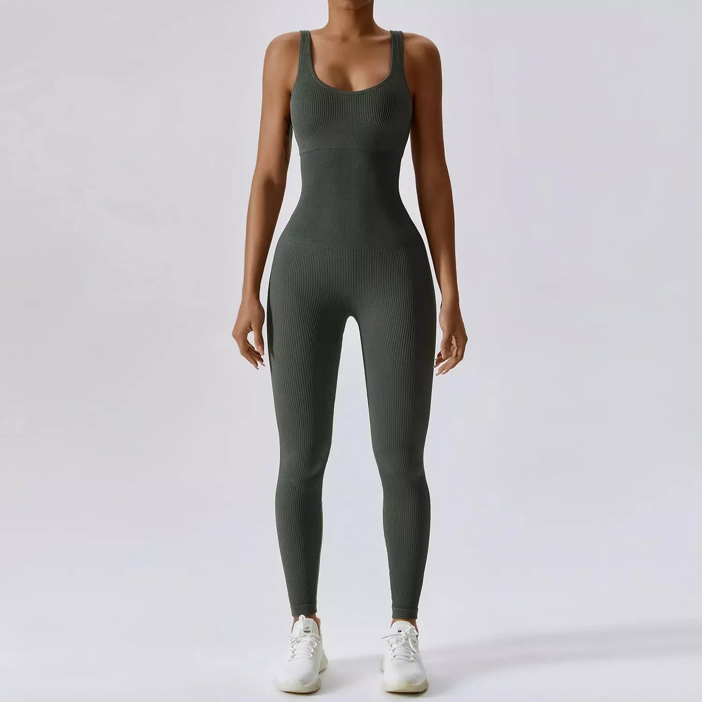 Enterizo Deportivo Ajustado Levanta Cola - Gris Oscuro