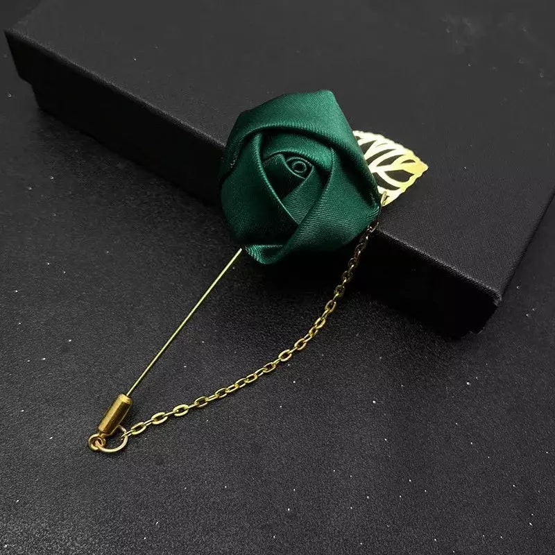 Pin Broche En Forma De Rosa - Verde Oscuro - Broche