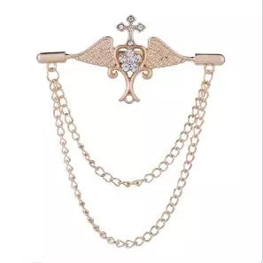 Broche Pin De Alas Decorativas - Dorado - Broche