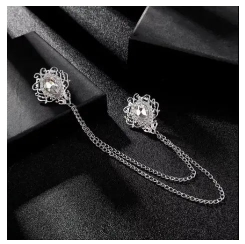Pin Broche Para Caballero Elegante - Plateado - Broche