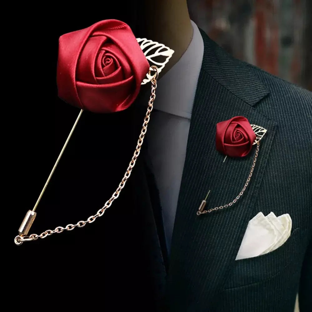 Pin Broche En Forma De Rosa - Rojo - Broche