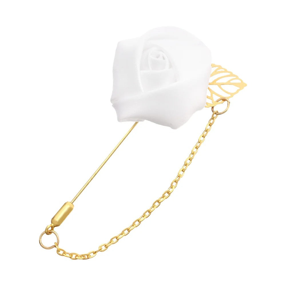 Pin Broche En Forma De Rosa - Blanco - Broche