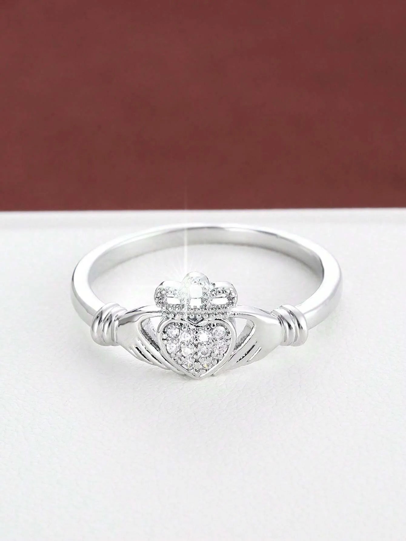 Anillo Acero Inoxidable con Corazón y Circonias