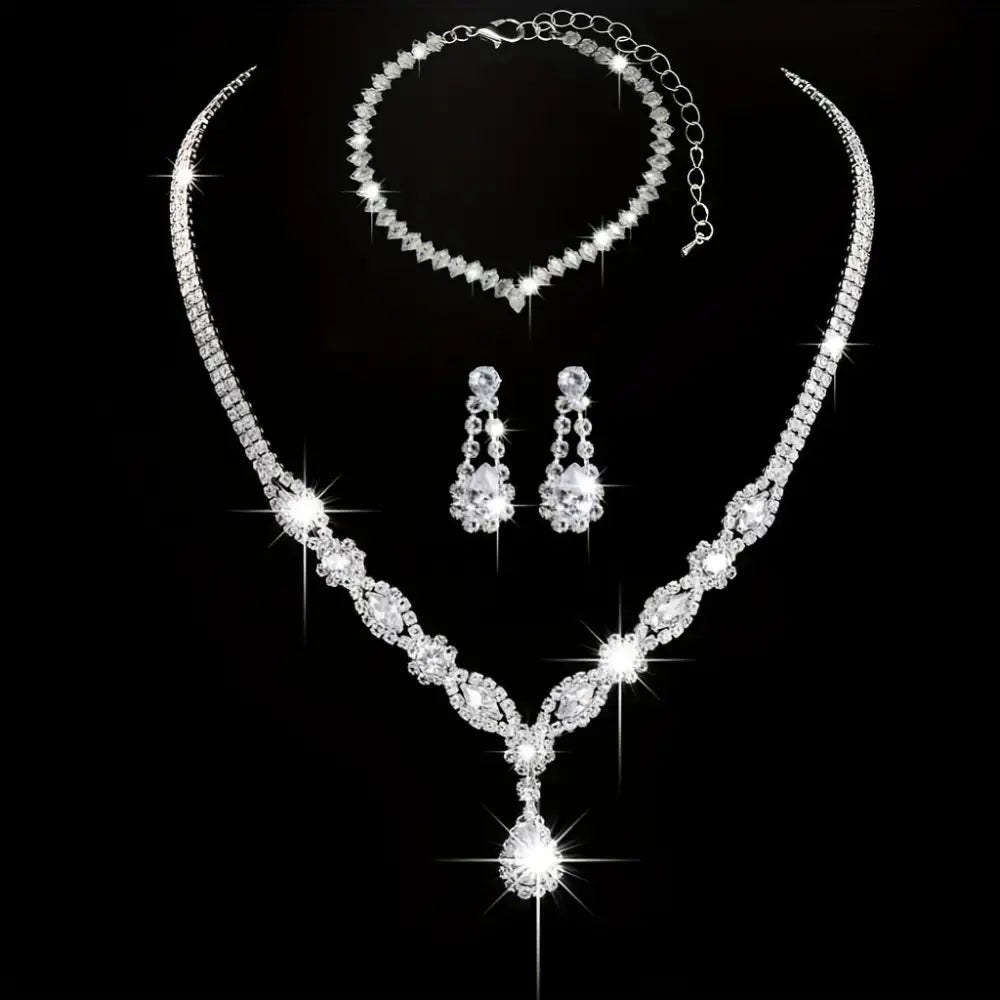 Set joyería plateada collar pulsera aretes Colombia