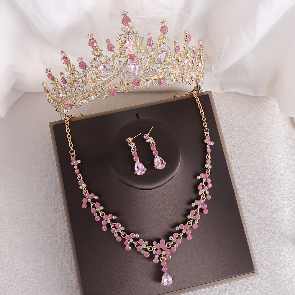 Set Corona Collar Y Aretes 15 Años O Boda - Set Corona