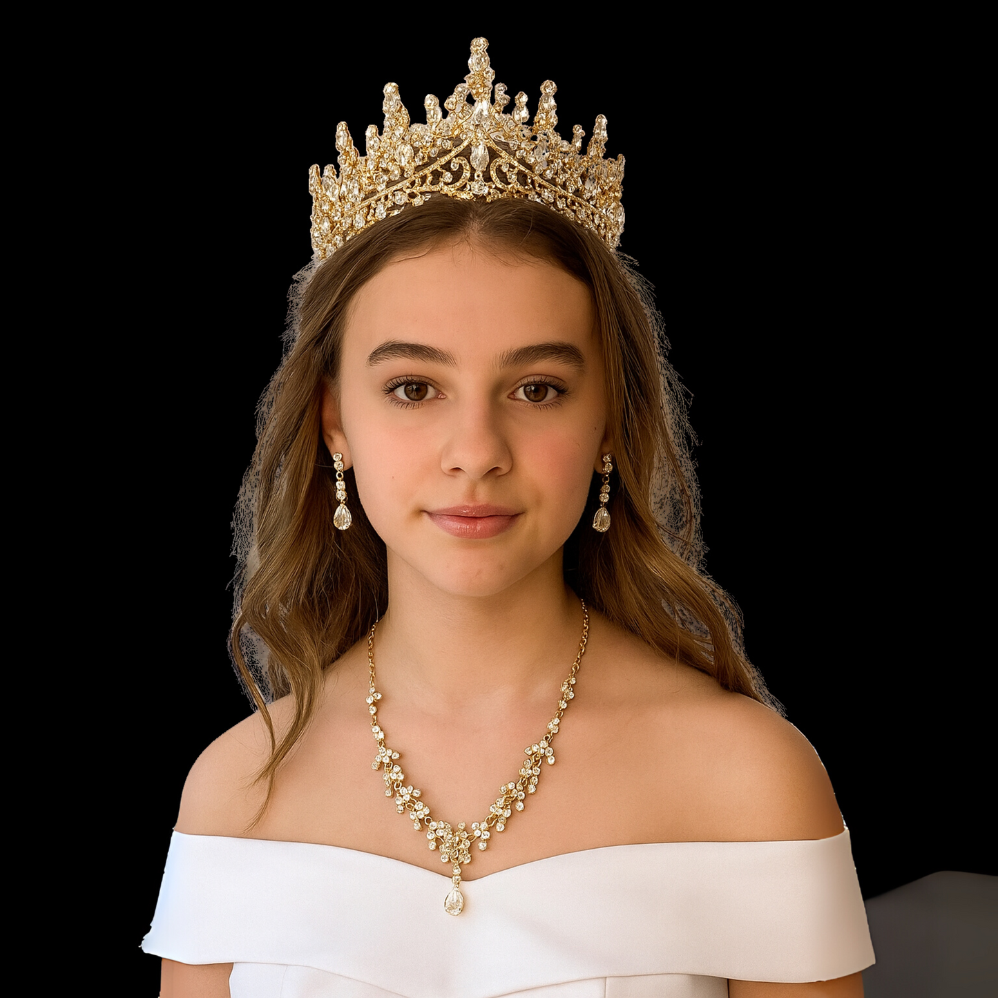 Set Tiara, Collar Y Aretes 15 Años O Boda