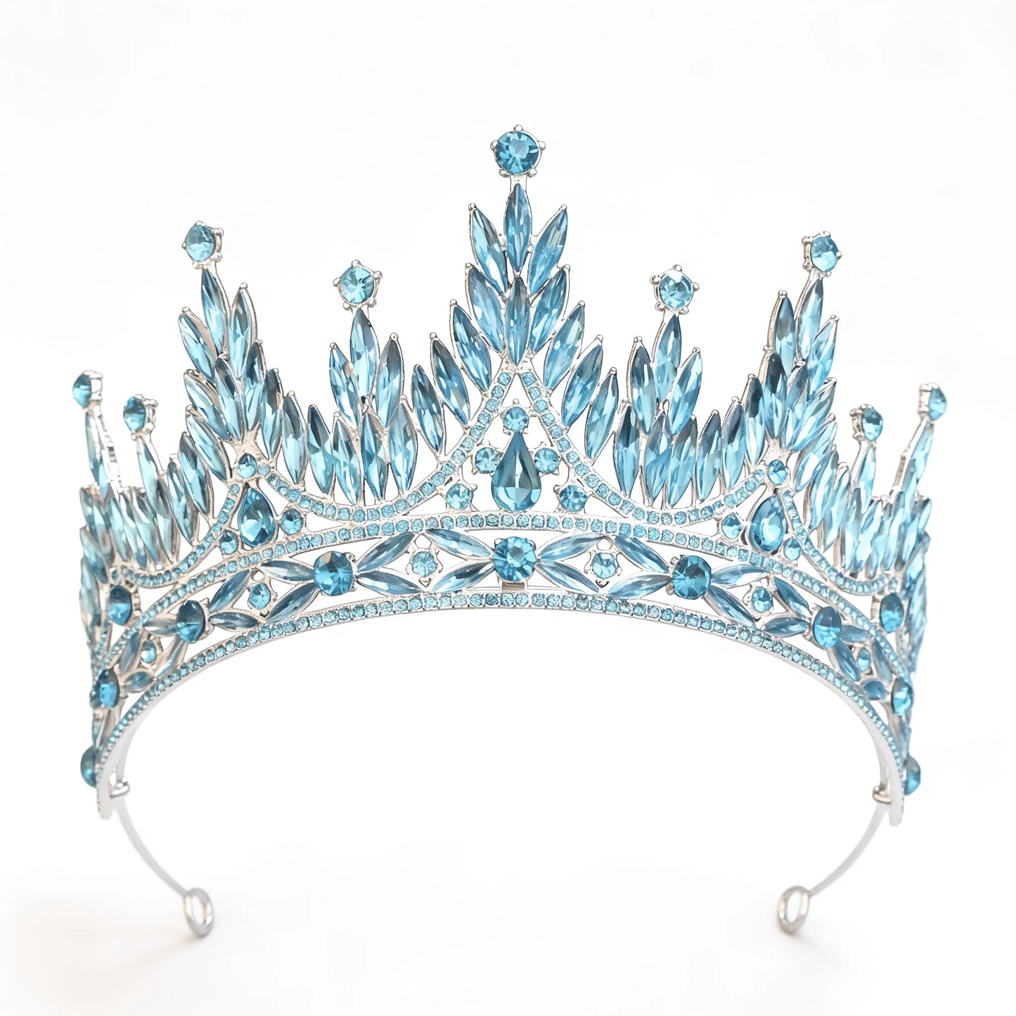Tiara Soberana Plateada para Quinceañera y Novia