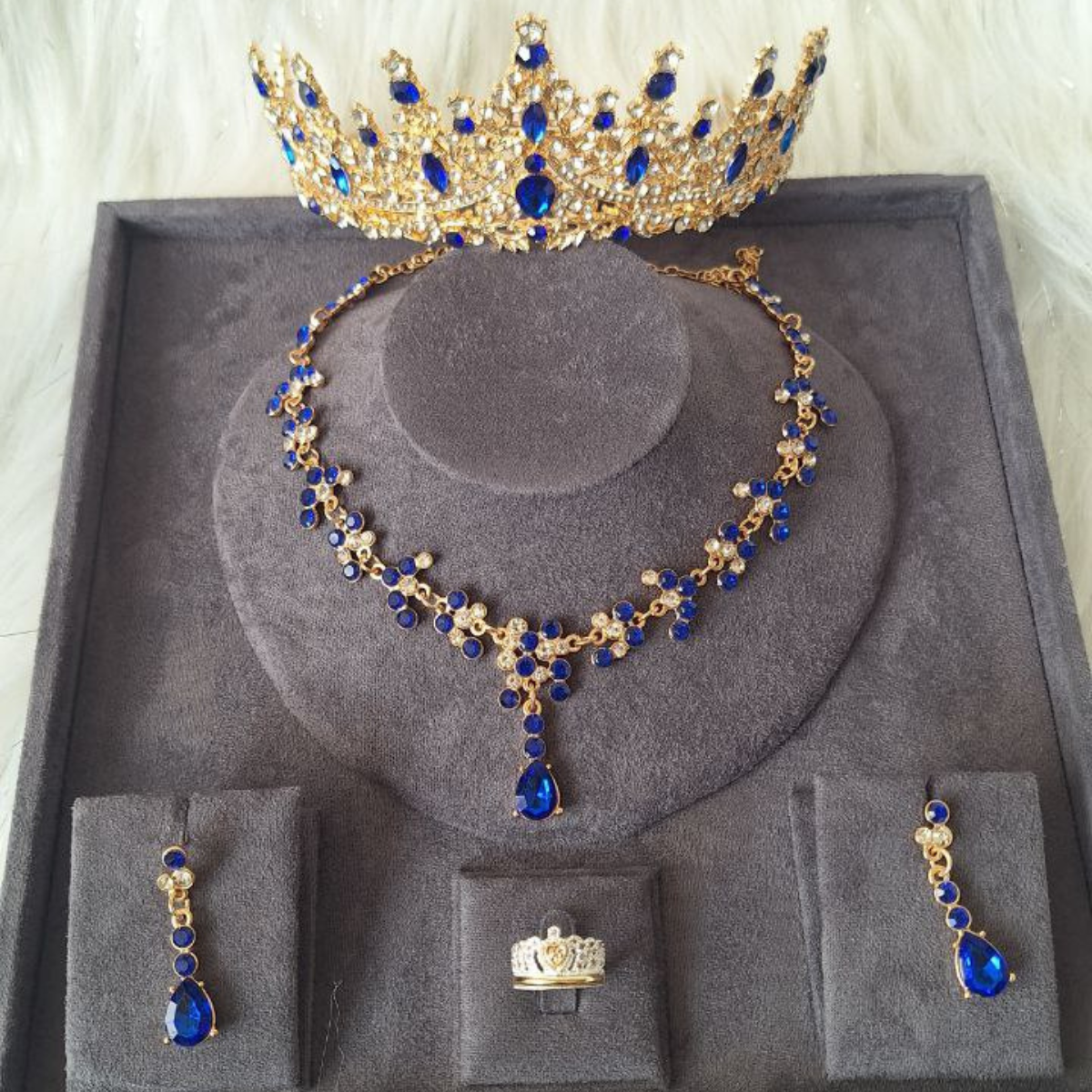 Set Tiara Collar Aretes Anillo 15 Años Princesas