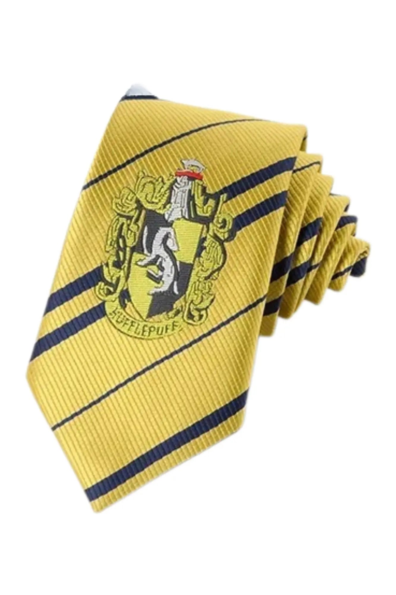 Corbata Harry Potter 4 Casas Bordada + Pin - Amarillo