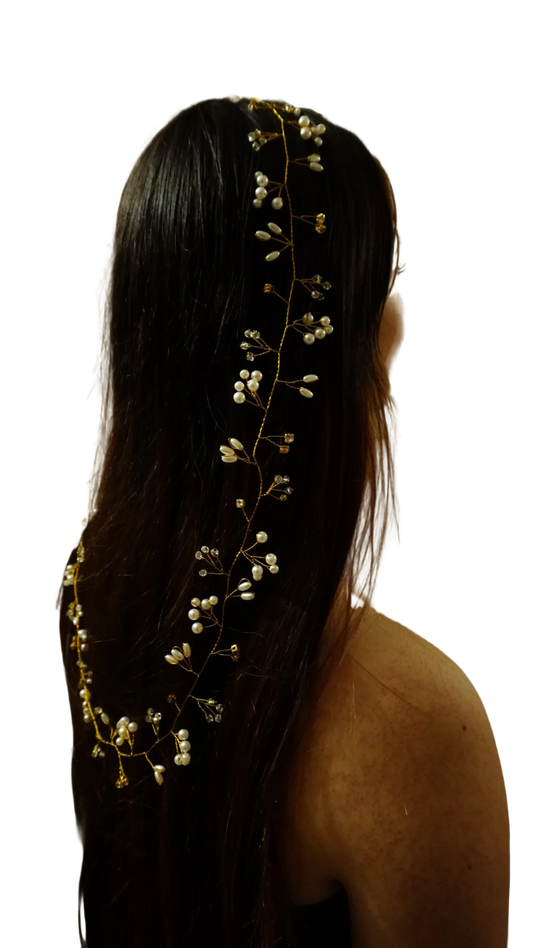 Tocado tipo Enredadera Para Novia Primera Comunión O Quinceañera 35 CM - Tocado y Velos