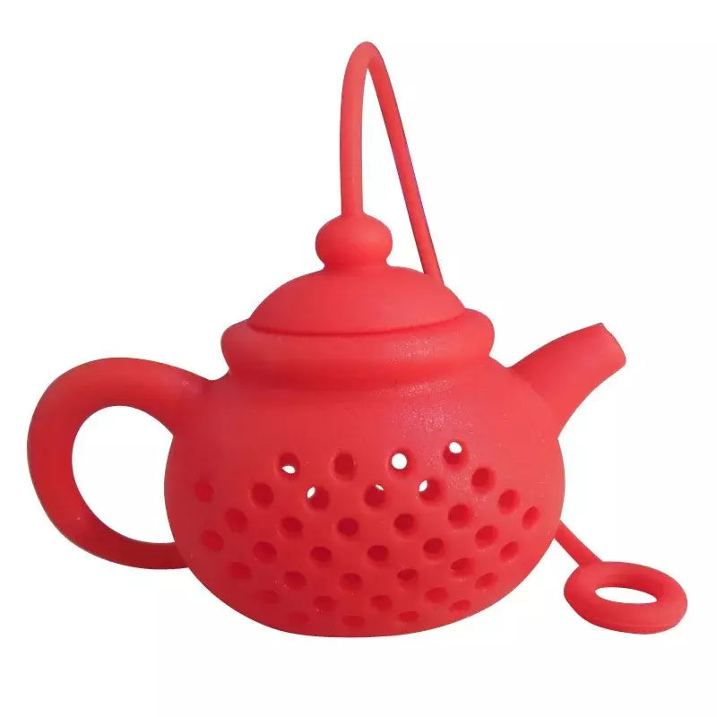 Infusor De Té Y Aromática En Forma de Tetera - Rojo