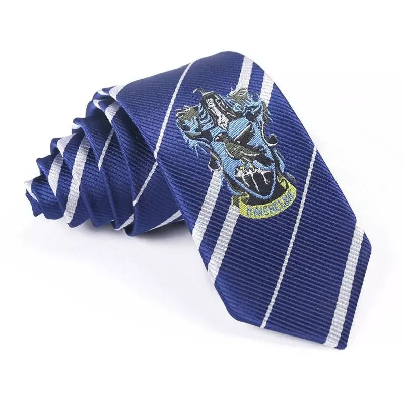 Corbata Harry Potter 4 Casas Bordada + Pin - Azul