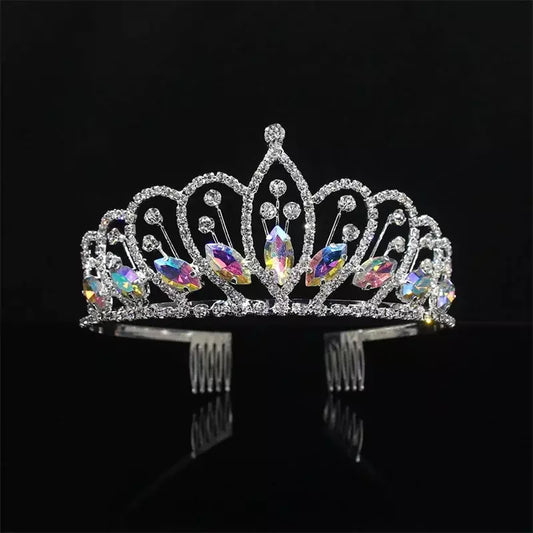 Tiara Corona Para Quinceañera Brillante - Plateado - Corona