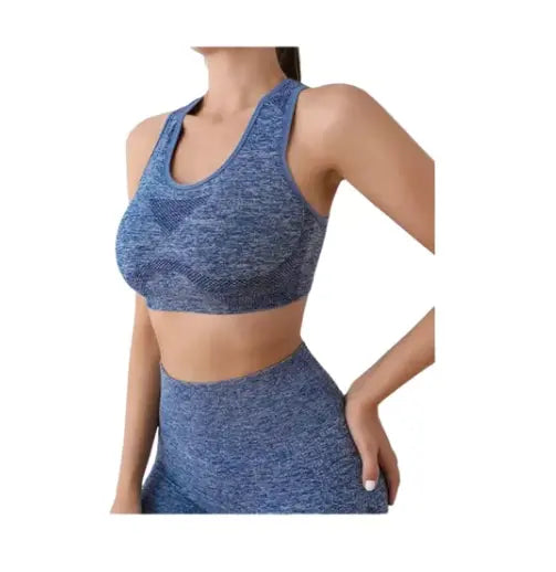Conjunto Deportivo Para Mujer Top Y Leggins 2 Piezas - Azul oscuro