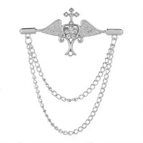 Broche Pin De Alas Decorativas - Plateado - Broche
