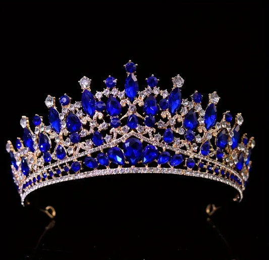 Corona azul rey para quinceañera novia o eventos especiales - Azul - Corona