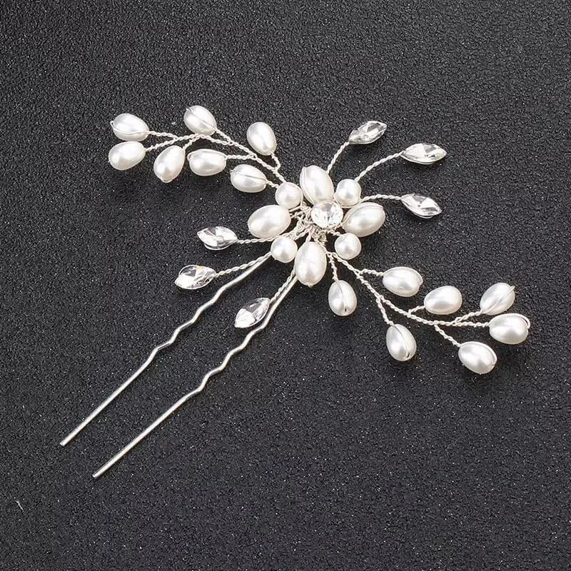 Tocado Accesorios Pinza Para El Cabello - Plateado - Tocado y Velos