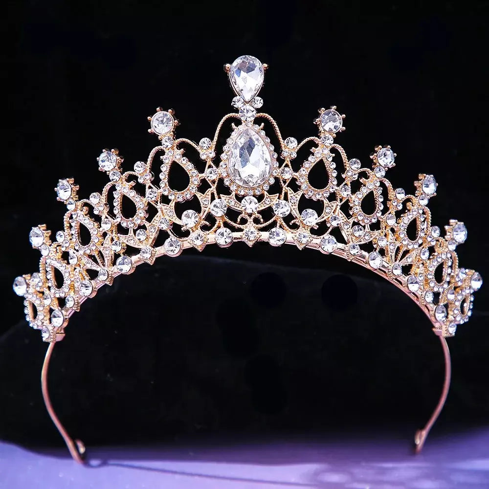Tiara De Boda Vintage Barroca Para Mujer - Dorado