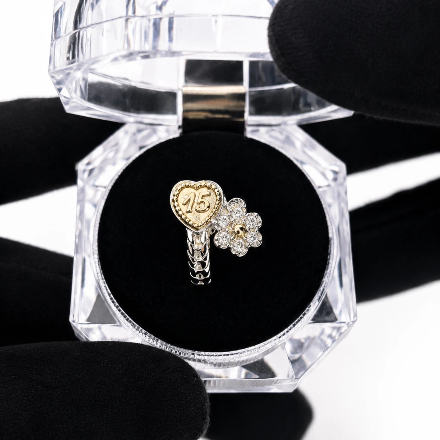 Anillo 15 Años en Plata 975 Laminada en Oro