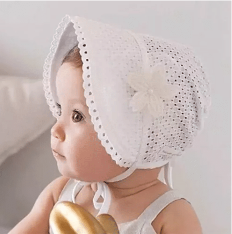 Gorro Para Bebé En Encaje Tipo Pava - Gorro