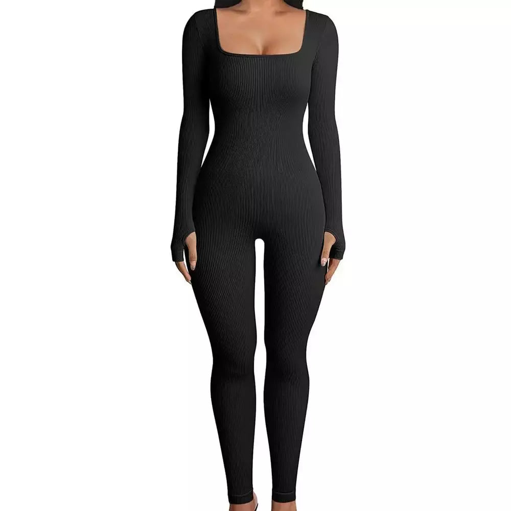 Enterizo Deportivo Manga Larga - Negro