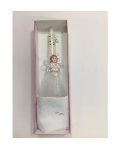 Cirio De Bautizo Con Pañuelo Blanco - Niña - Cirio bautizo