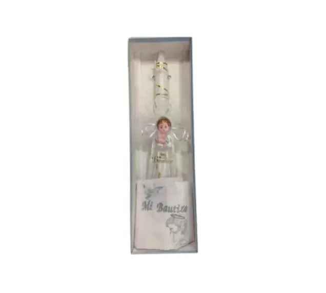 Cirio De Bautizo Con Pañuelo Blanco - Niño - Cirio bautizo