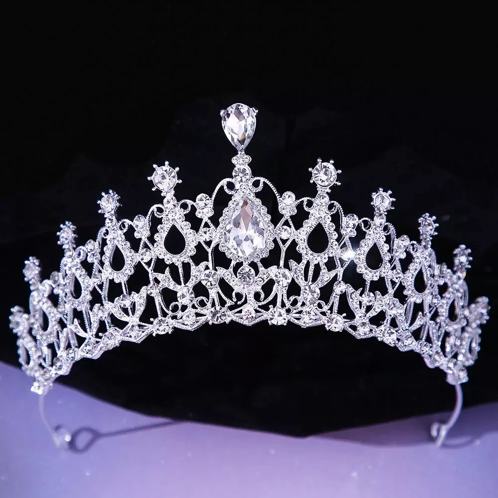 Tiara De Boda Vintage Barroca Para Mujer - Plateado 1