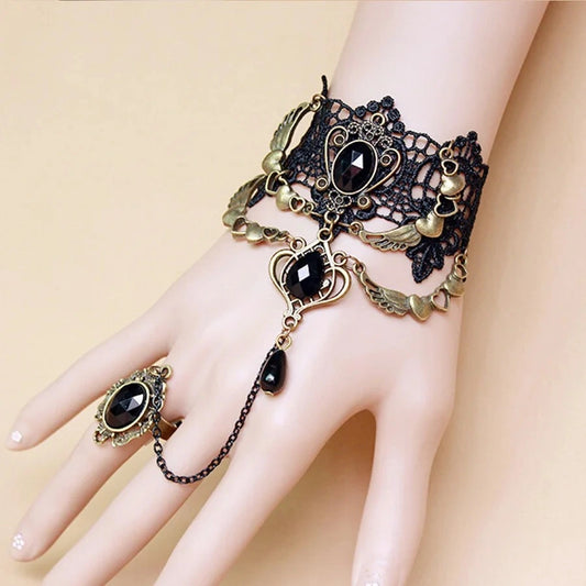 Pulsera Manilla Brazalete Gótico Para Mujer - Negro - Collar Choker