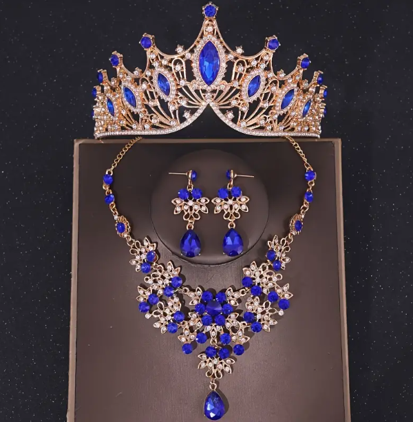 Set Corona 15 Años👑✨Tiara Collar Aretes Elegancia Quinceañera - Corona