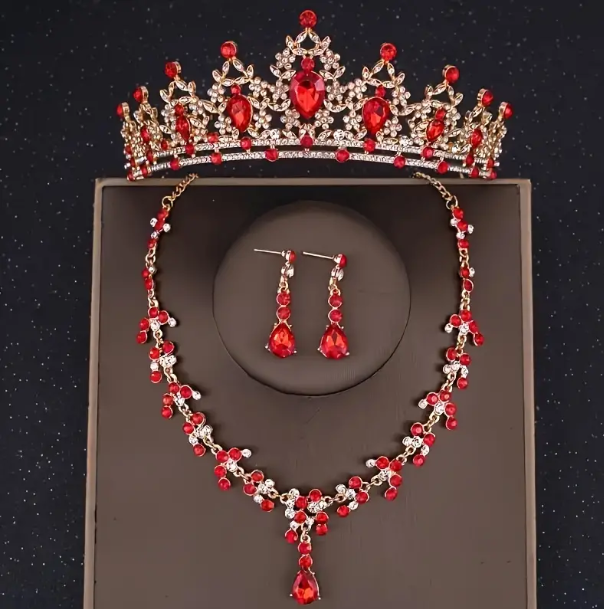 Set Corona 15 Años👑✨Tiara Collar Aretes Elegancia Quinceañera - Corona