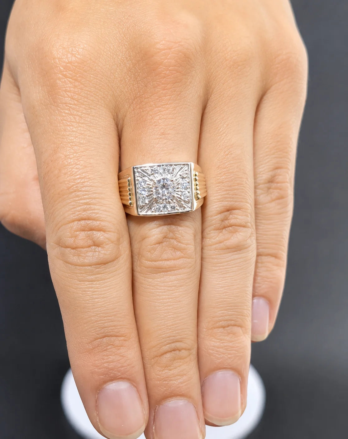Anillo de Hombre en Plata 975 Laminado en Oro