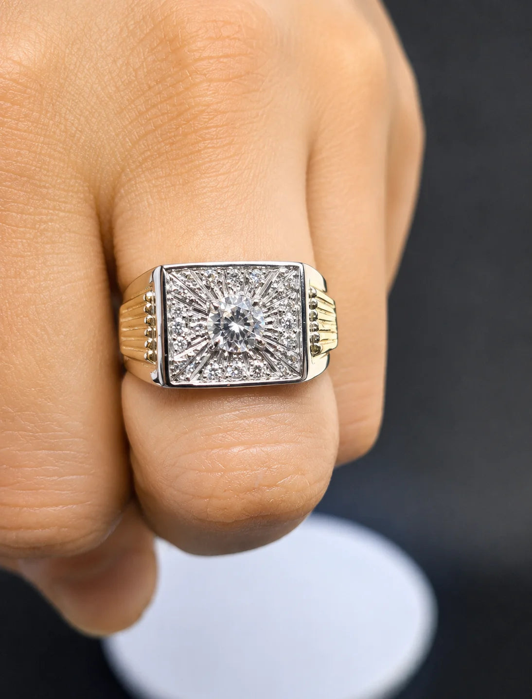 Anillo de Hombre en Plata 975 Laminado en Oro