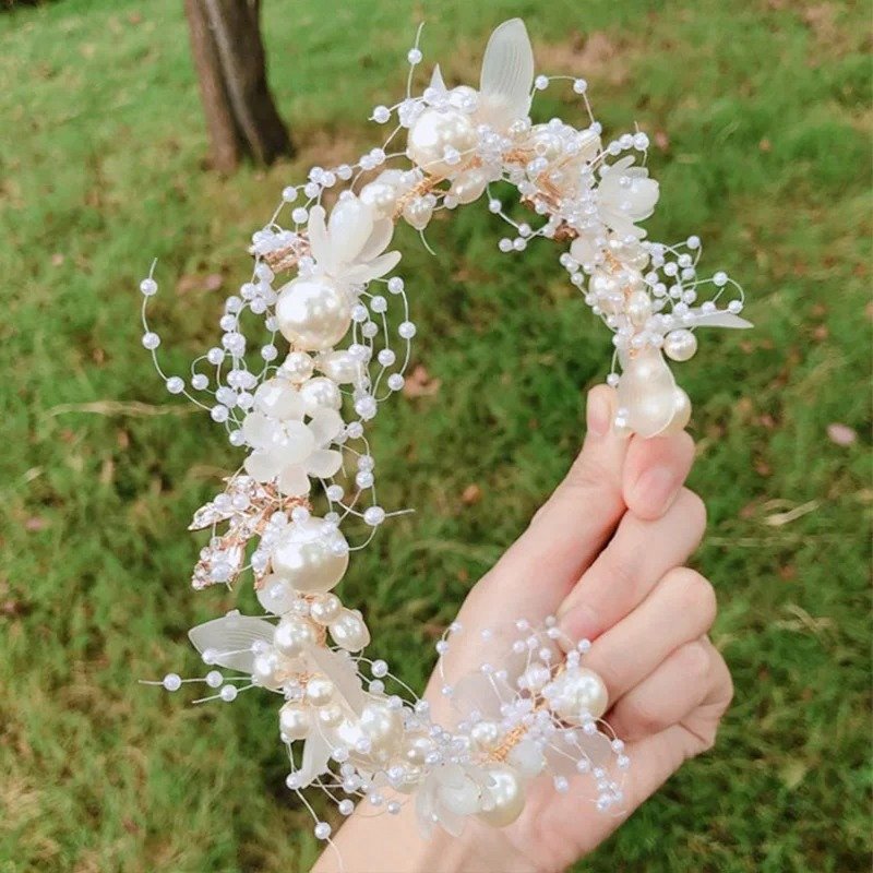 Tiara Vincha Corona Novia Primera Comunión Quinceañera - Tocado y Velos