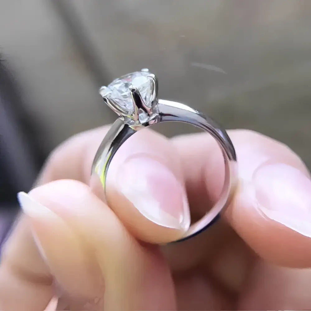 Anillo compromiso mujer plata esterlina 925 piedra redonda Colombia
