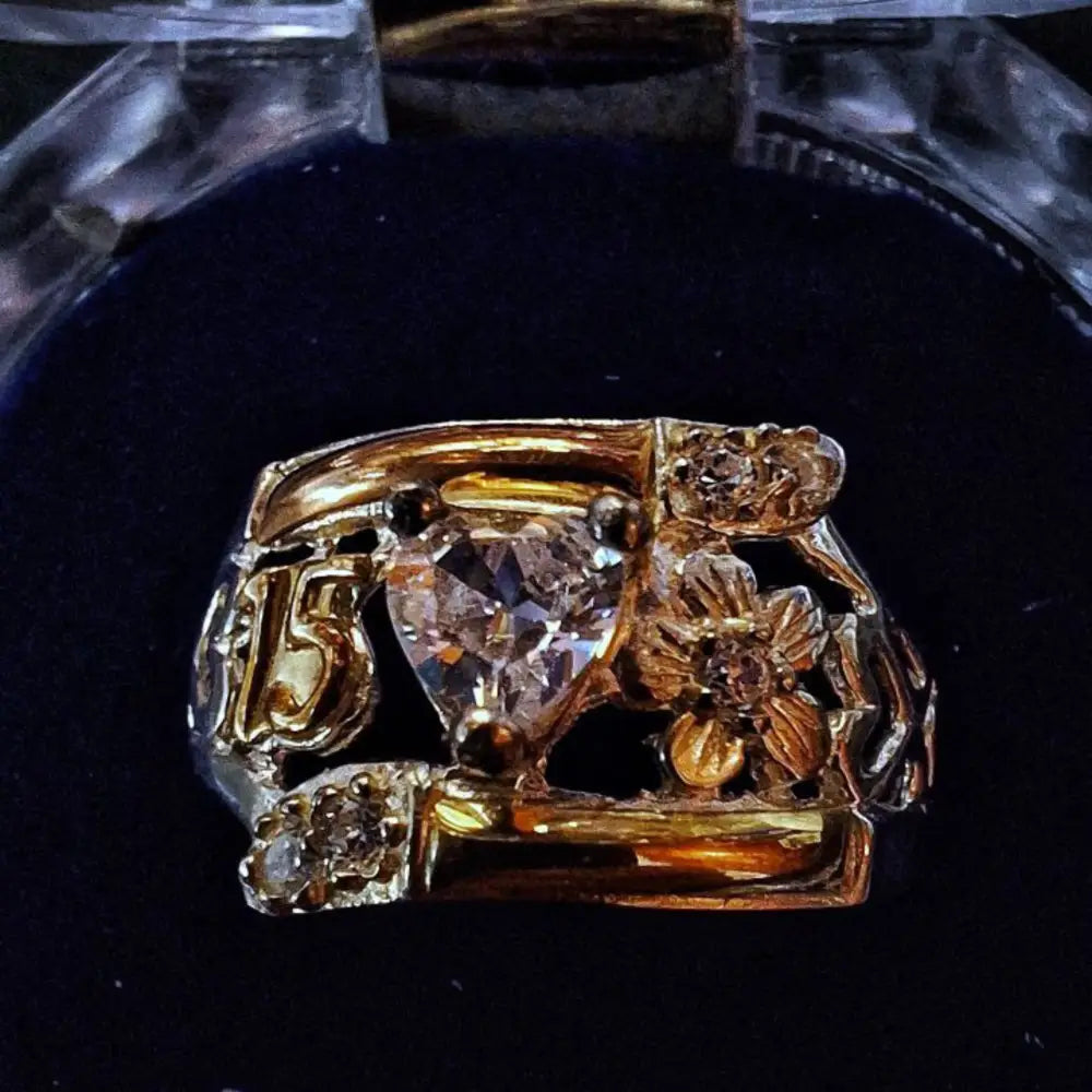 Anillos 15 años plata oro quinceañera elegante Colombia