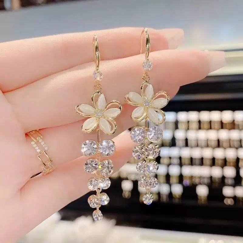 Aretes elegantes novia quinceañera fiesta bodas Colombia