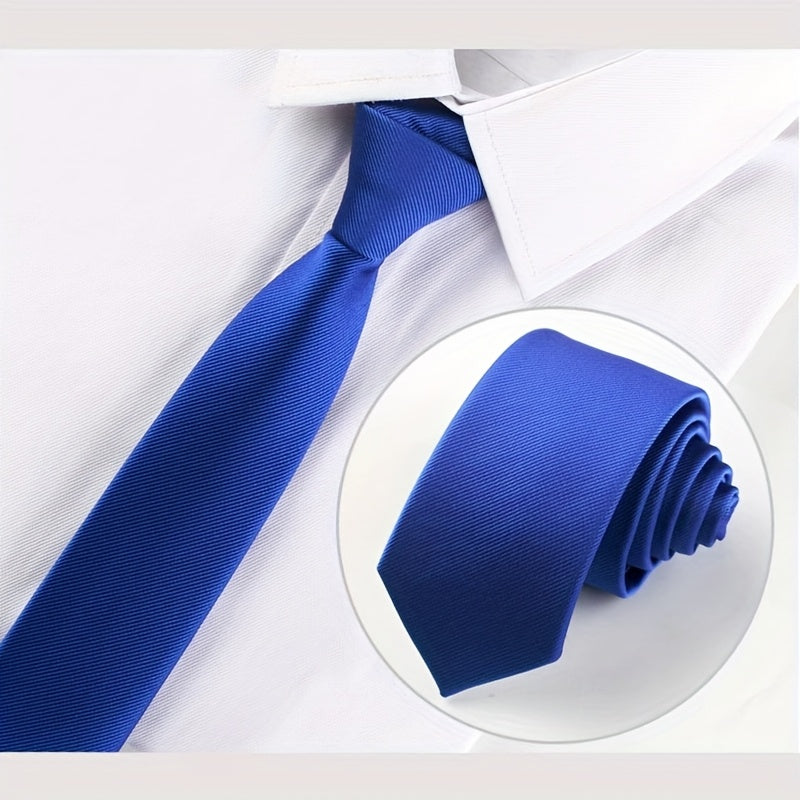 Corbata Satinada Slim Juvenil Elegante - Azul - Corbata
