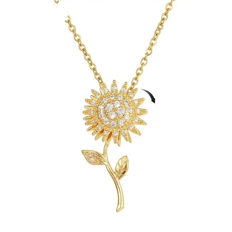 Collar mujer dije girasol giratorio antiestrés Colombia