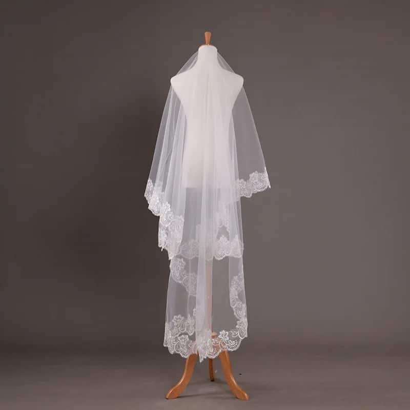 Velo De Novia Tipo Mantilla Matrimonio Boda De 3 Metros - Tocado y Velos