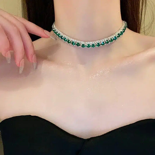 Gargantilla Verde Esmeralda Brillante - Collares