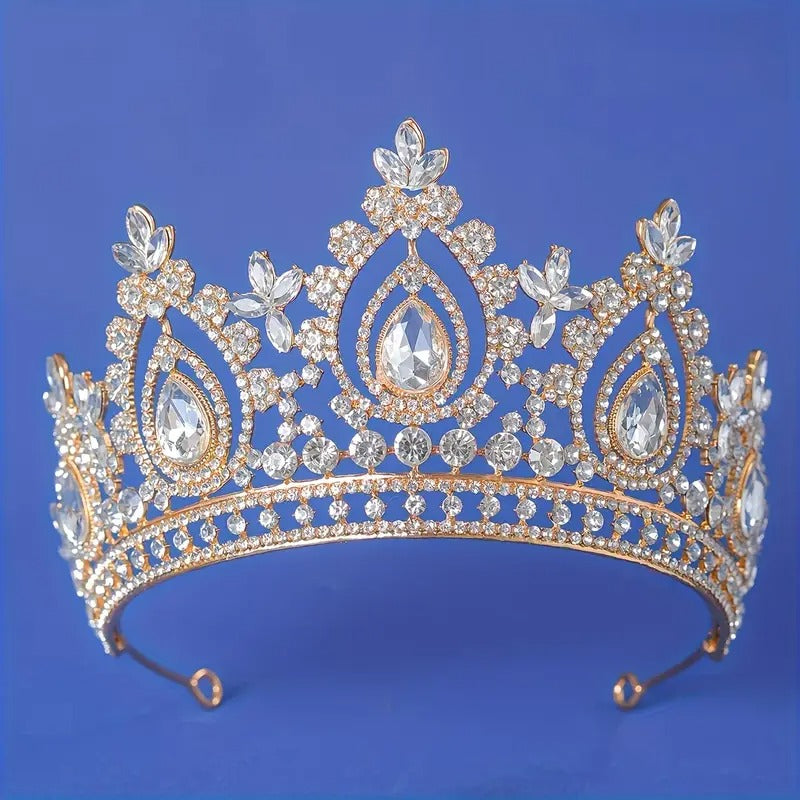 Corona tiara verde esmeralda y rojo para quinceañera, novia o eventos