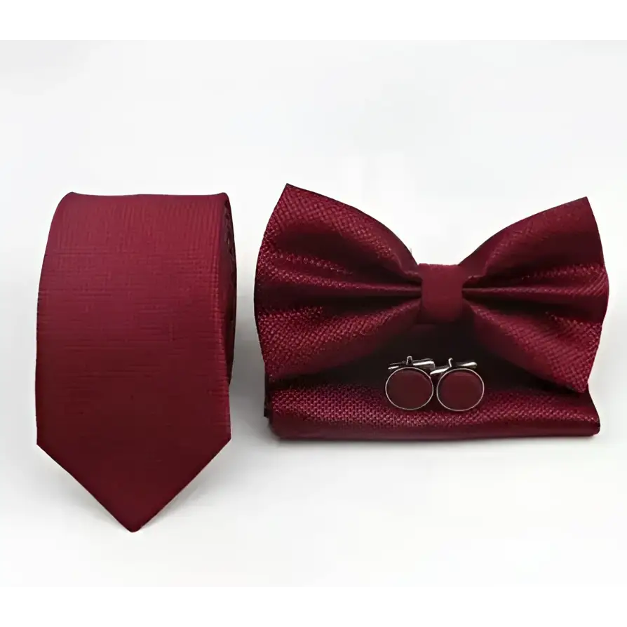 Kit corbata corbatín pañuelo mancornas caballero Colombia