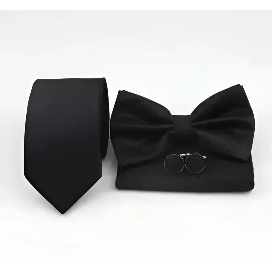 Kit corbata corbatín pañuelo mancornas caballero Colombia