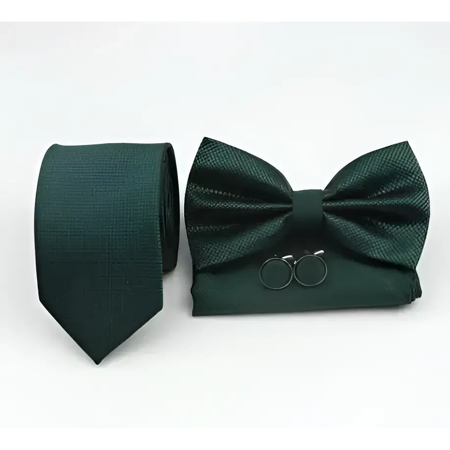 Kit corbata corbatín pañuelo mancornas caballero Colombia