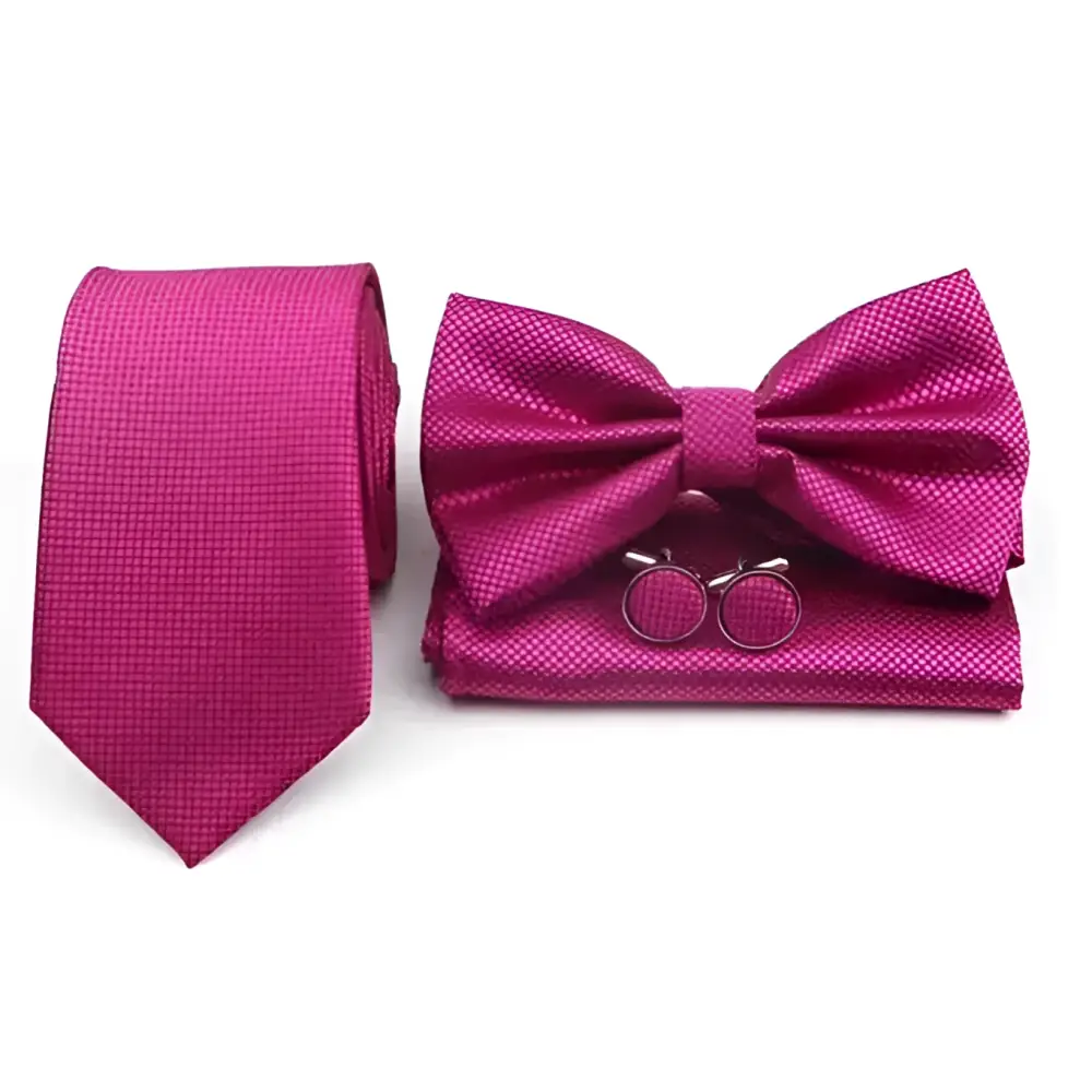 Kit corbata corbatín pañuelo mancornas caballero Colombia