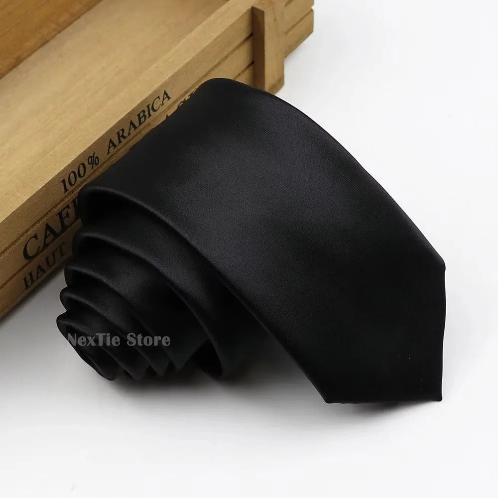 Corbata Satinada Slim Adulto Elegante - Corbata