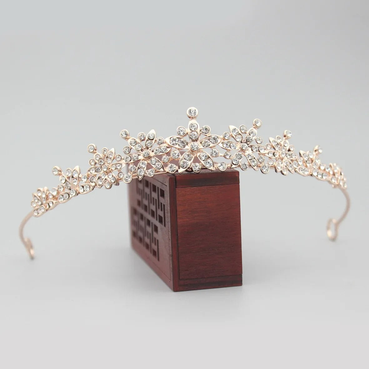 Tiara Corona De Lujo Para El Cabello - Oro rosa - Corona