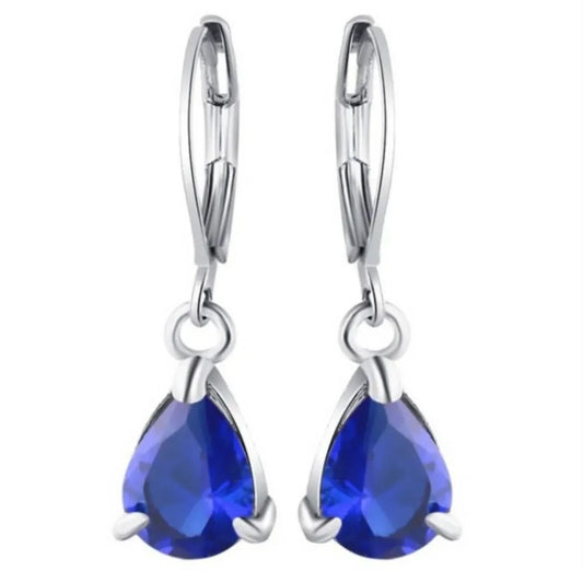 Set Collar y Aretes con Cristales Azul y Rojo – Joyería Elegante para Eventos y Bodas - Collares